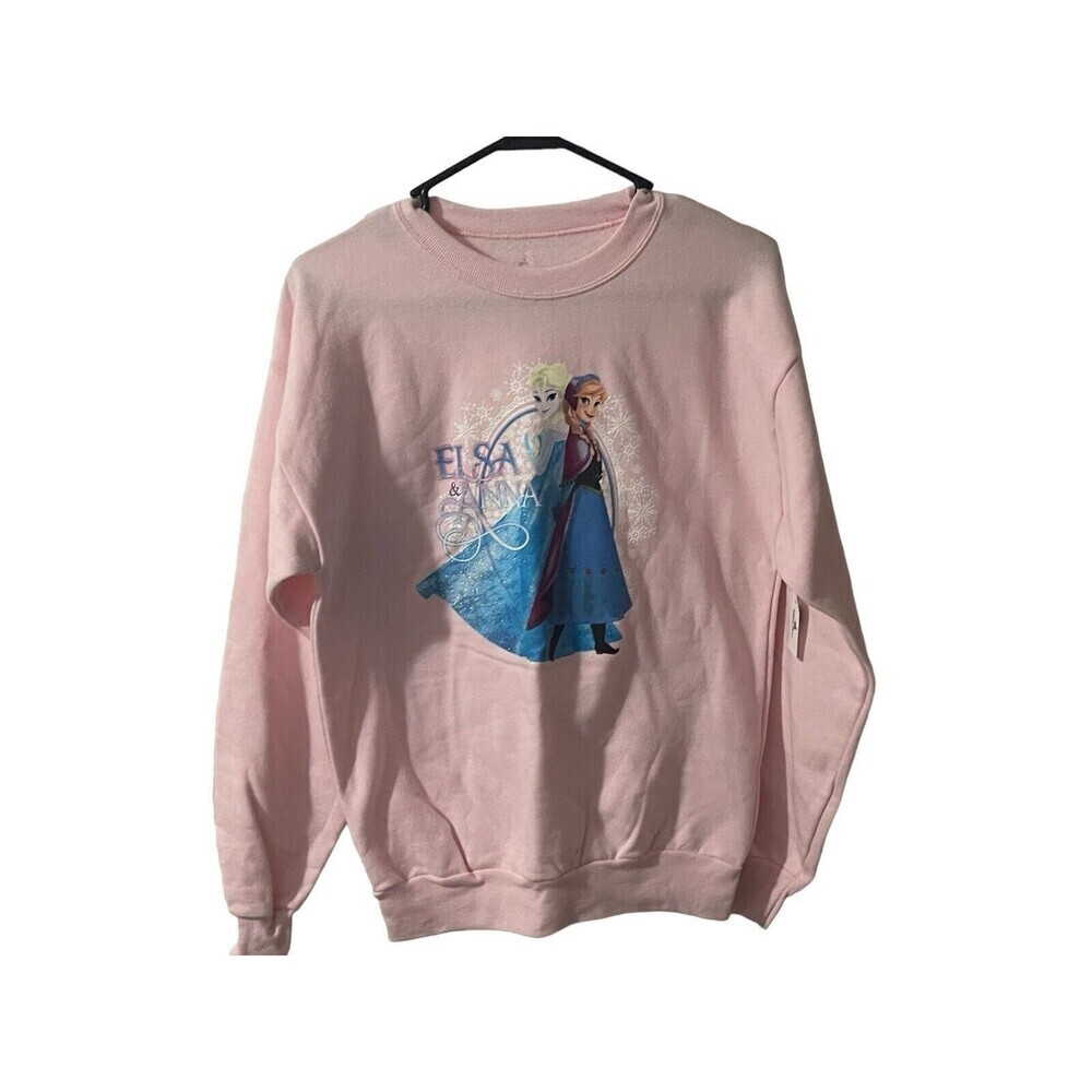 Disney Parks Frozen Elsa Anna Pullover Pink Sweatshirt for Girls X-Large 14-16